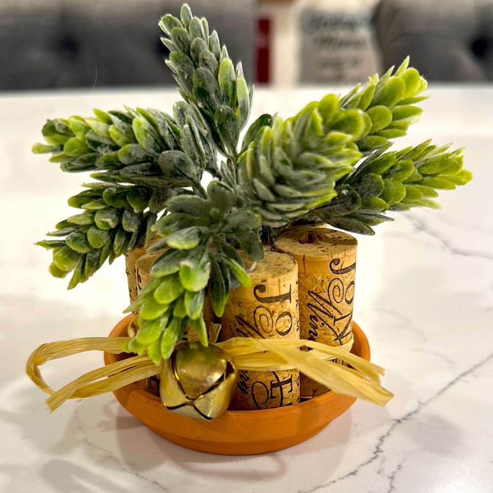 Decorative Faux Succulent with Cork and Bell